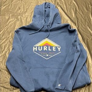 Hurley Blue Hoodie with Multicolor Design